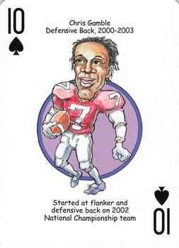 2014 Hero Decks Ohio State Buckeyes Football Heroes Playing Cards #10♠ Chris Gamble Front
