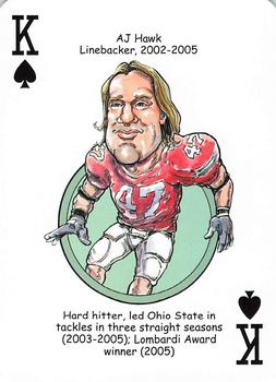 2014 Hero Decks Ohio State Buckeyes Football Heroes Playing Cards #K♠ AJ Hawk Front