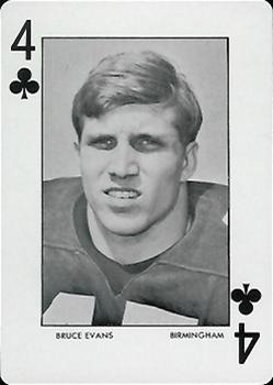 1973 Auburn Tigers Playing Cards (Orange Backs) #4♣ Bruce Evans Front