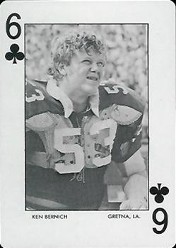 1973 Auburn Tigers Playing Cards (Orange Backs) #6♣ Ken Bernich Front