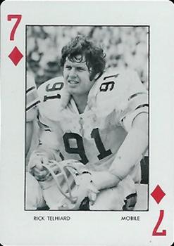 1973 Auburn Tigers Playing Cards (Orange Backs) #7♦ Rick Telhiard Front