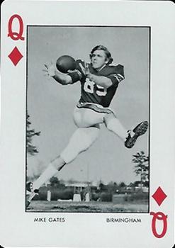 1973 Auburn Tigers Playing Cards (Orange Backs) #Q♦ Mike Gates Front