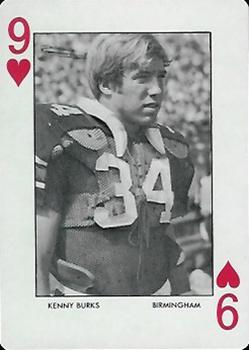 1973 Auburn Tigers Playing Cards (Orange Backs) #9♥ Kenny Burks Front