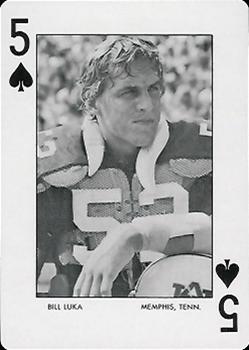 1973 Auburn Tigers Playing Cards (Orange Backs) #5♠ Bill Luka Front