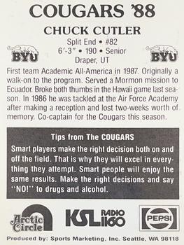 1988 BYU Cougars Safety #NNO Chuck Cutler Back