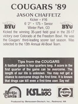 1989 BYU Cougars Safety #NNO Jason Chaffetz Back
