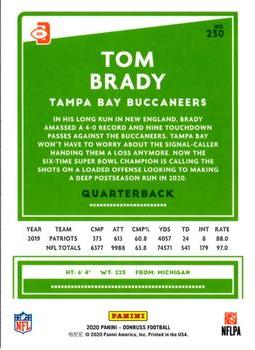2020 Donruss - Press Proof Blue #230 Tom Brady Back