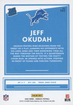 2020 Donruss - Press Proof Blue #343 Jeff Okudah Back