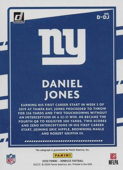 2020 Donruss - Dominators Autographs #D-DJ Daniel Jones Back