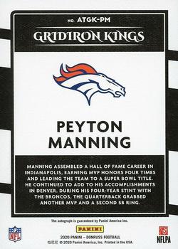 2020 Donruss - All-Time Gridiron Kings Autographs #ATGK-PM Peyton Manning Back