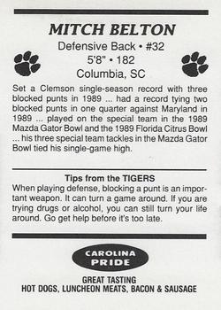 1989 Clemson Tigers #NNO Mitch Belton Back