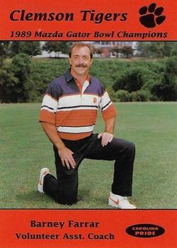 1989 Clemson Tigers #NNO Barney Farrar Front