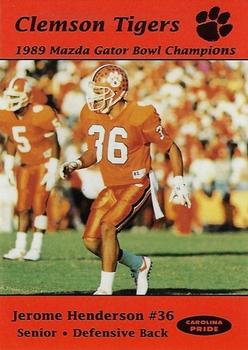 1989 Clemson Tigers #NNO Jerome Henderson Front