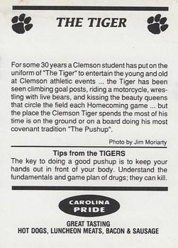 1989 Clemson Tigers #NNO The Tiger Back