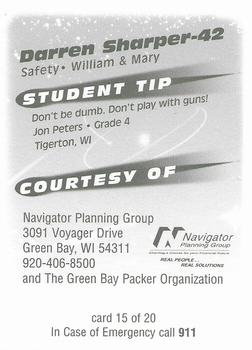 1999 Green Bay Packers Police - Navigator Planning Group #15 Darren Sharper Back