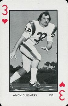 1973 Florida Gators Playing Cards #3♥ Andy Summers Front