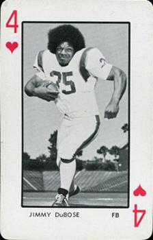 1973 Florida Gators Playing Cards #4♥ Jimmy DuBose Front