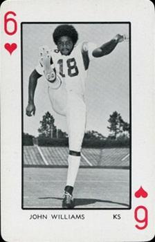 1973 Florida Gators Playing Cards #6♥ John Williams Front