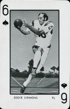1973 Florida Gators Playing Cards #6♠ Eddie Sirmons Front