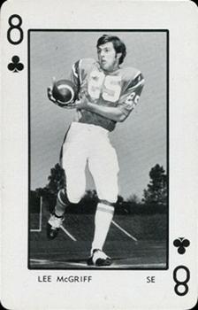 1973 Florida Gators Playing Cards #8♣ Lee McGriff Front