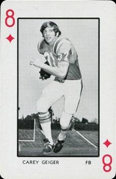 1973 Florida Gators Playing Cards #8♦ Carey Geiger Front