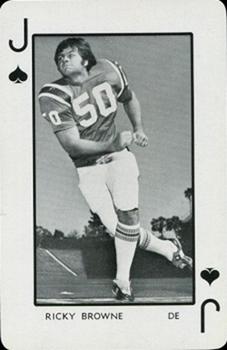 1973 Florida Gators Playing Cards #J♠ Ricky Browne Front
