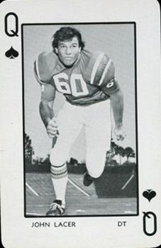 1973 Florida Gators Playing Cards #Q♠ John Lacer Front