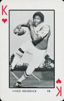 1973 Florida Gators Playing Cards #K♥ Vince Kendrick Front