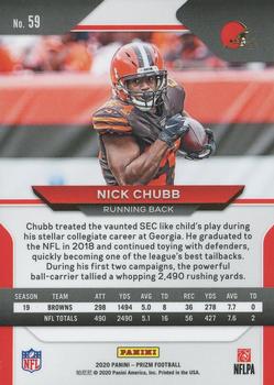 2020 Panini Prizm #59 Nick Chubb Back