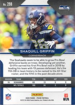 2020 Panini Prizm #298 Shaquill Griffin Back