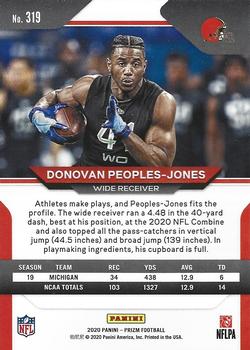 2020 Panini Prizm #319 Donovan Peoples-Jones Back
