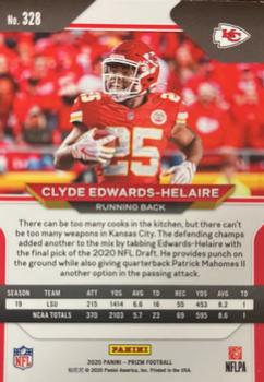 2020 Panini Prizm #328 Clyde Edwards-Helaire Back