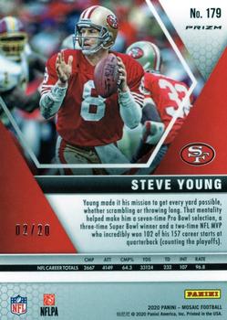 2020 Panini Mosaic - Prizm Gold Fluorescent #179 Steve Young Back