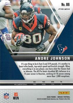 2020 Panini Mosaic - Prizm Reactive Green #86 Andre Johnson Back