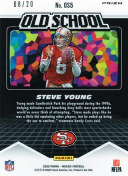 2020 Panini Mosaic - Old School Prizm Gold Fluorescent #OS5 Steve Young Back