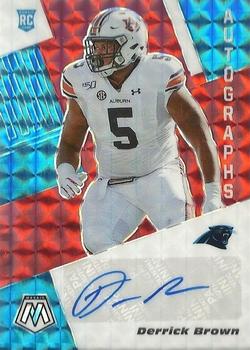 2020 Panini Mosaic - Rookie Autographs Choice Prizm Fusion Red #RA44 Derrick Brown Front