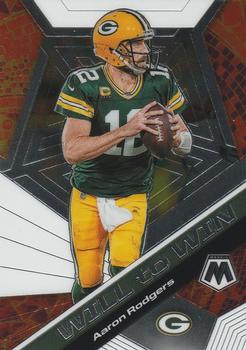 2020 Panini Mosaic - Will to Win #WW11 Aaron Rodgers Front