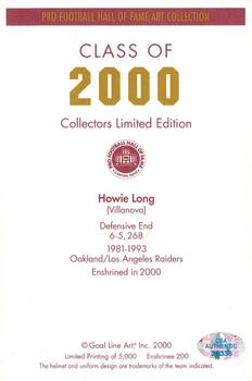 2000 Goal Line HOF Autographs #200 Howie Long Back