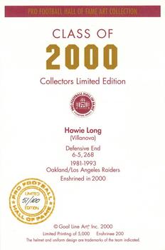 2000 Goal Line HOF Autographs Gold #200 Howie Long Back