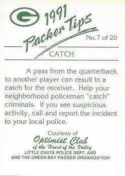 1991 Green Bay Packers Police - Optimist Club Heart of the Valley, Little Chute Police Department #7 Perry Kemp Back