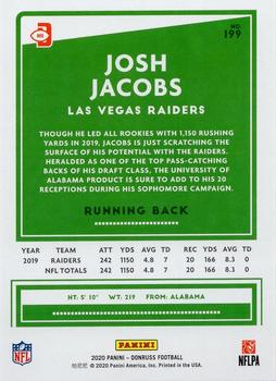 2020 Donruss - Press Proof Green #199 Josh Jacobs Back