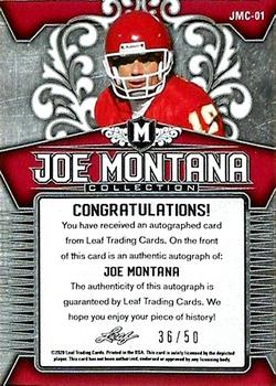 2020 Leaf Metal Joe Montana Collection #JMC-01 Joe Montana Back