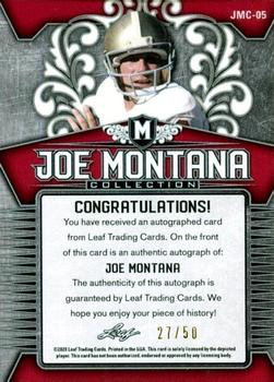 2020 Leaf Metal Joe Montana Collection #JMC-05 Joe Montana Back