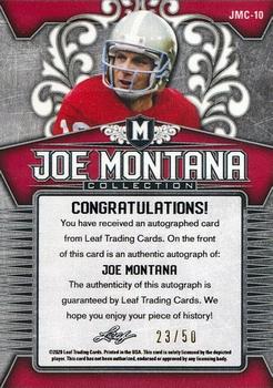 2020 Leaf Metal Joe Montana Collection #JMC-10 Joe Montana Back