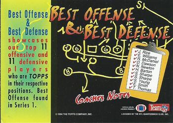 1994 Stadium Club - Coaches Notes #NNO Best Offense & Best Defense Back