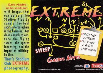 1994 Stadium Club - Coaches Notes #NNO Extreme Back