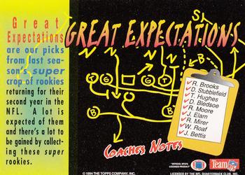 1994 Stadium Club - Coaches Notes #NNO Great Expectations Back