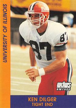  1992 Gridiron Illinois Fighting Illini Football 4-Card
