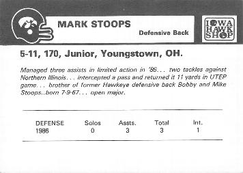 1987 Iowa Hawkeyes #NNO Mark Stoops Back