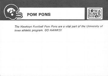 1987 Iowa Hawkeyes #NNO Pom Pons Back